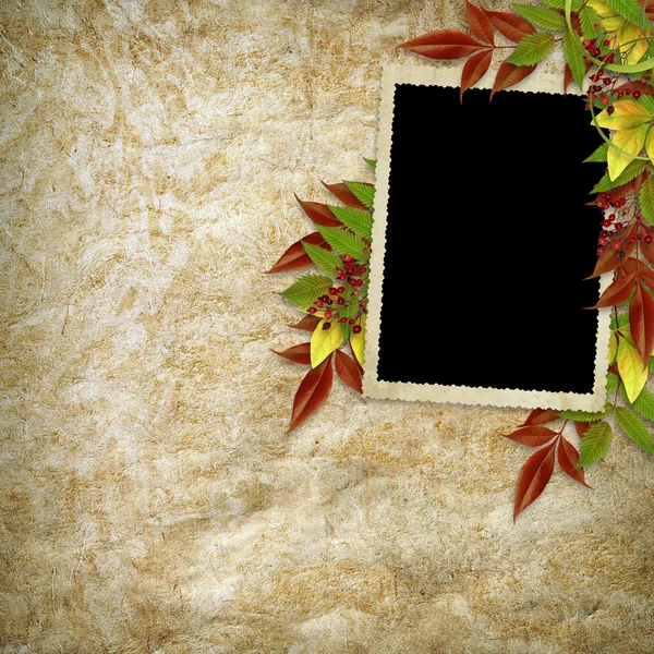 Card pentru vacanță cu frunze de toamnă — Fotografie, imagine de stoc