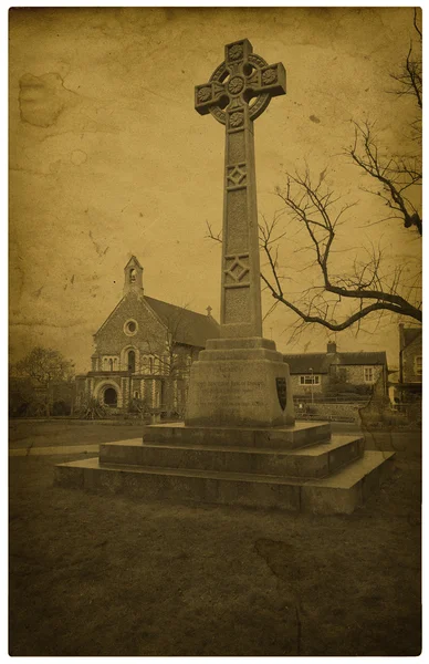 Britain. Old photo. Celtic cross. — Stock Photo, Image