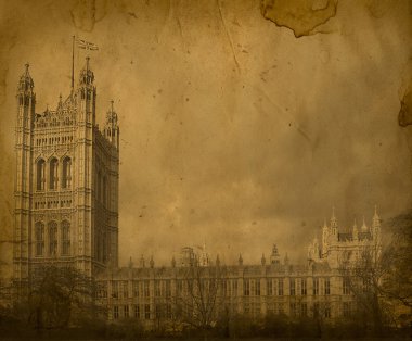 London. Vintage Westminster Abbe clipart