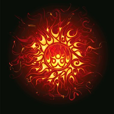 Fire, sun clipart