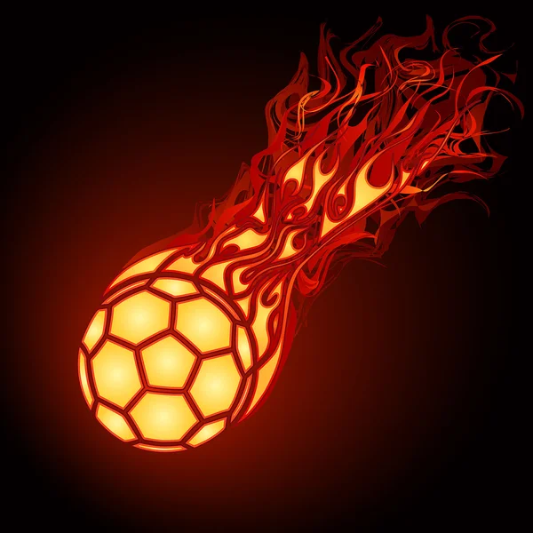 stock vector Flaming soccer