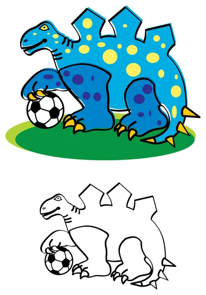 Dino_football_blue — 图库矢量图片