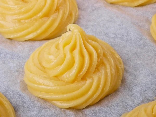 stock image Baker making Choux pastry dough