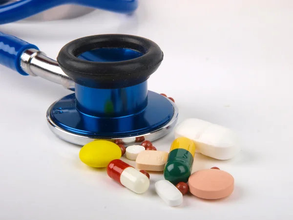 stock image Pills on doctors table