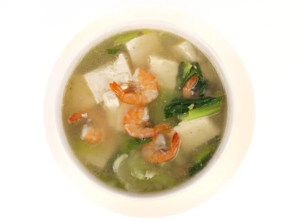 Soupe de tofu aux crevettes — Photo