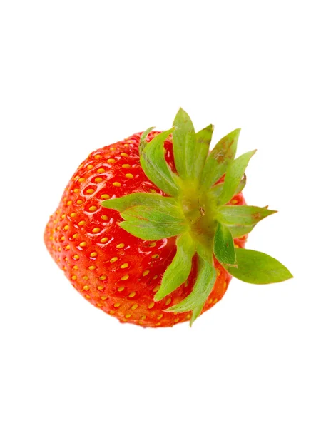 Čerstvé červené jahody. zblízka na bílém pozadí — Stock fotografie