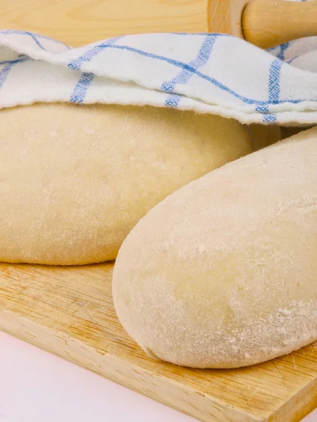 Wheat bread dough. Close up. Ready for the owen — Stock Photo, Image