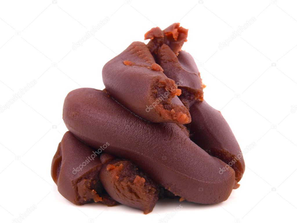 Red bean Paste. Close up on white background