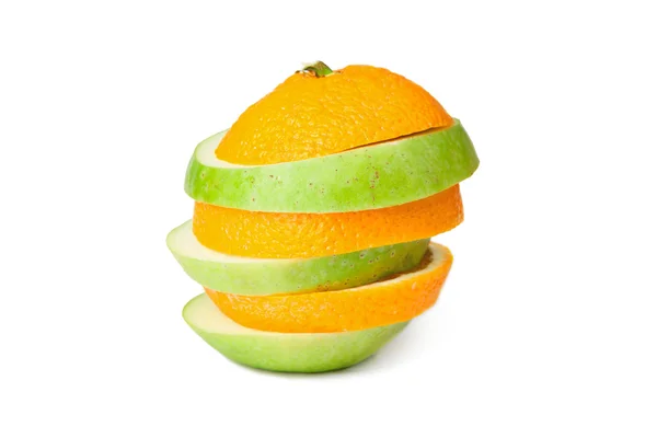 Orangen-Apfel — Stockfoto