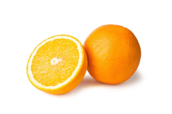 오렌지색과 전체 halfe — 스톡 사진