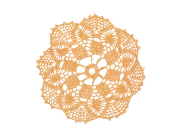 Crocheted beige doily — Stock Photo, Image