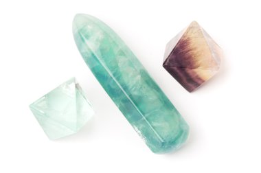 Fluorite crystals and stick clipart