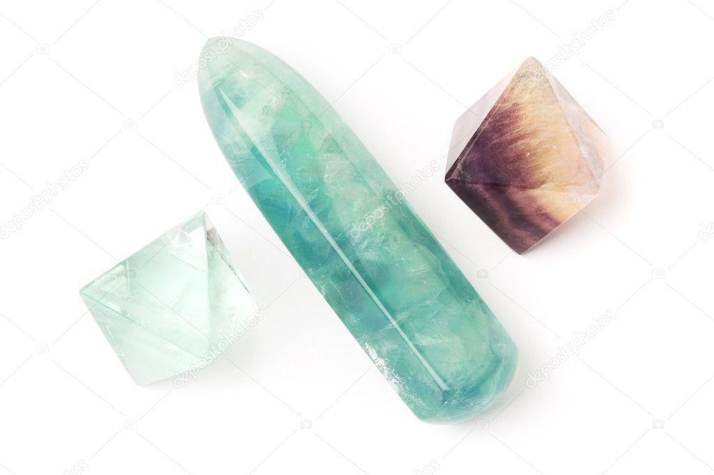 Fluorite crystals and stick
