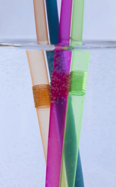 Drinking straws refracted — Stock Photo, Image