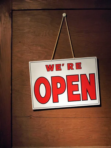 stock image We are open door sign