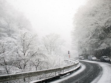 Road in snow clipart