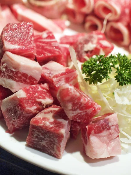 Raw beef cubes