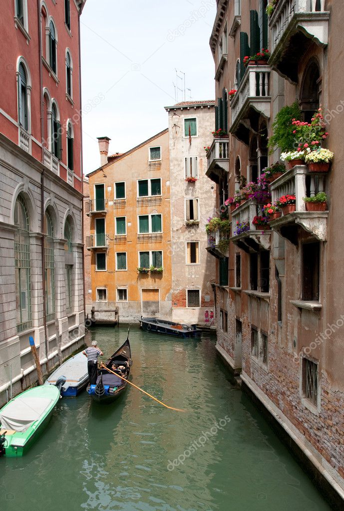Venice Canal with Gondola