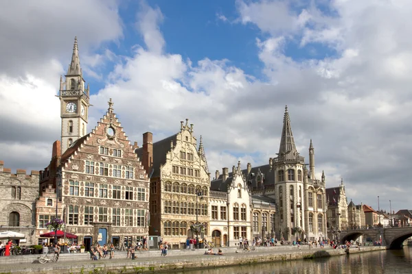 Ghent Graslei on the waterfront in Belgium — Stock Photo, Image