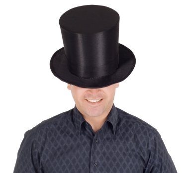 Cheerful man in top hat (cy clipart