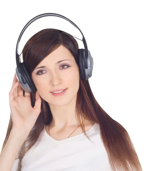 Jeune femme dans les écouteurs — Photo