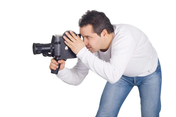 Cameraman isolated on white background — Stock Photo, Image