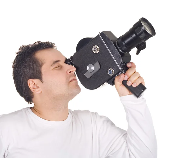 Cameraman isolated on white — Stock Photo, Image