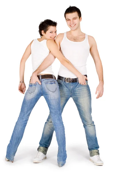 젊은 미 남 커플의 사진을 밝게 — 스톡 사진