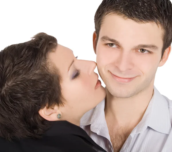 Smiling young couple in love — Stock Photo, Image