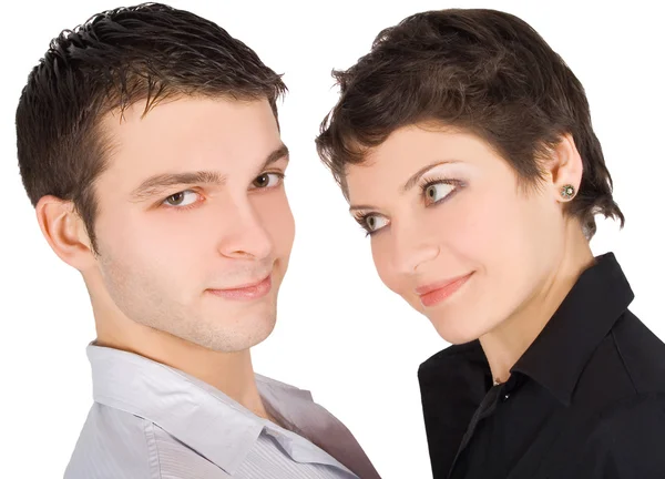 Brightly picture of a smiling young couple in lo — Stock Photo, Image
