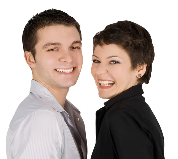 Brightly picture of a smiling young couple in lo — Stock Photo, Image