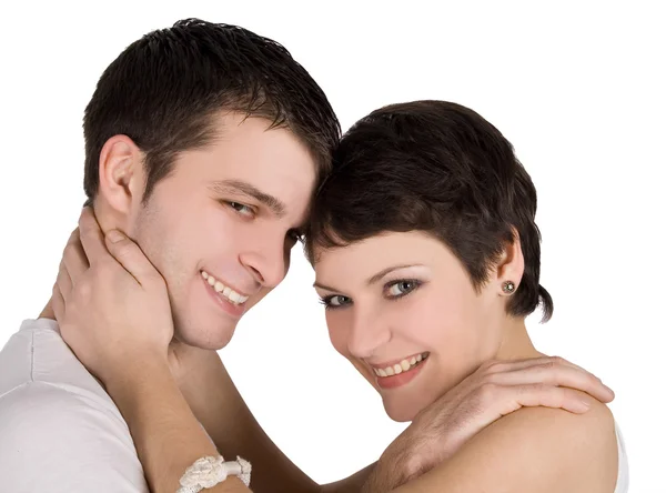 Sorrindo jovem casal apaixonado — Fotografia de Stock
