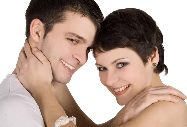Image brillante d'un jeune couple souriant — Photo