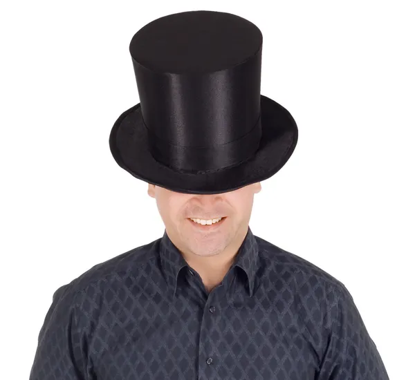 Homem alegre no chapéu superior (cy — Fotografia de Stock