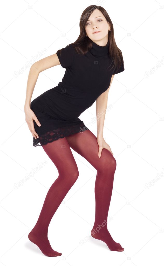 Mujer encantadora en medias rojas: fotografía de stock © Kurganov #2763583