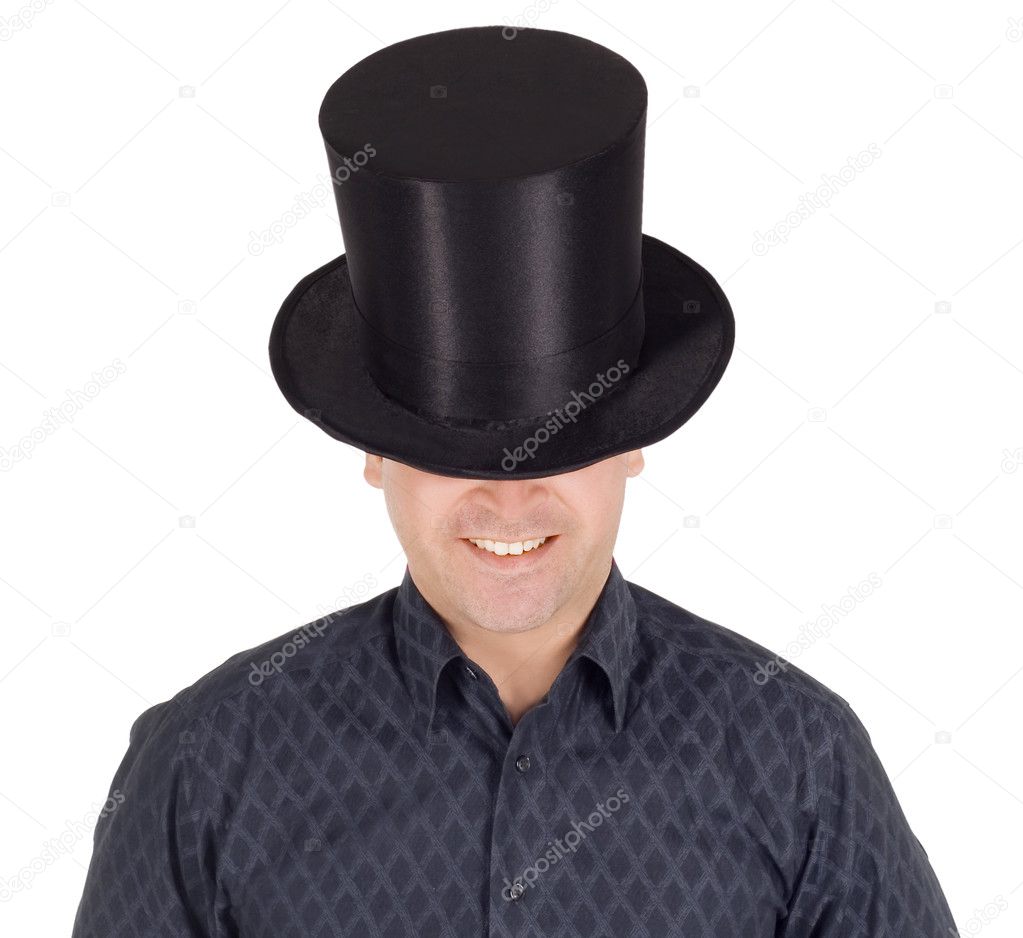Cheerful man in top hat (cy