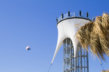 Tower and paraglider clipart