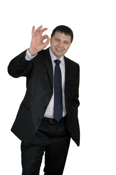 Businessman showing ok — Stock Photo, Image