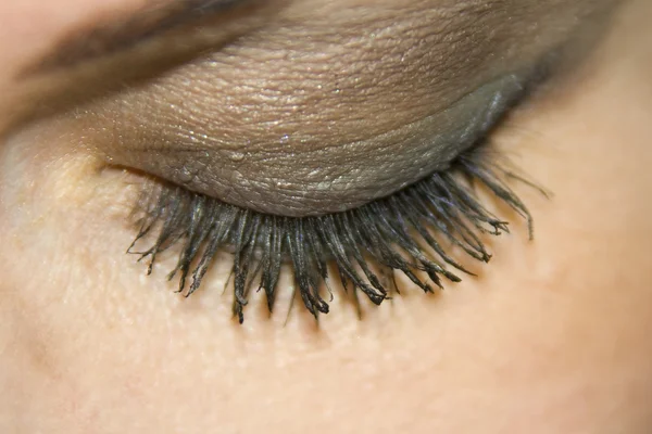 Hermosa hembra ojo macro cierre — Foto de Stock