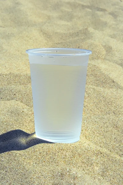 stock image Plastic glass with water