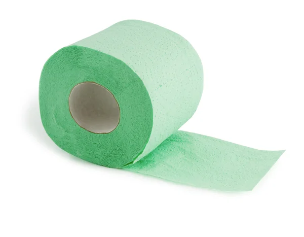 Rotolo verde di carta igienica — Foto Stock