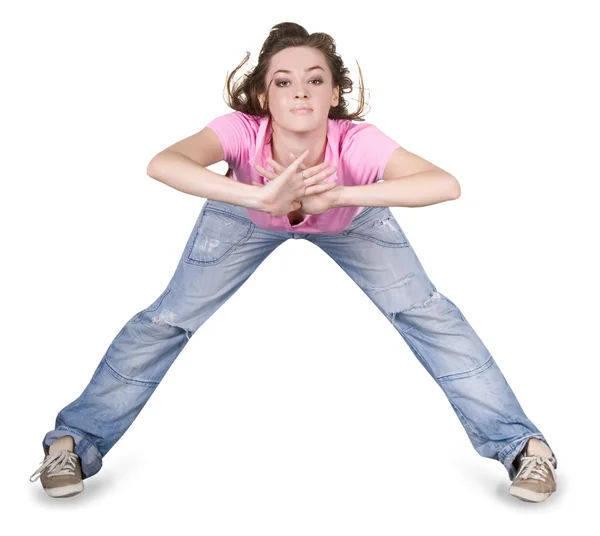 Девушка-подросток танцует хип-хоп — стоковое фото