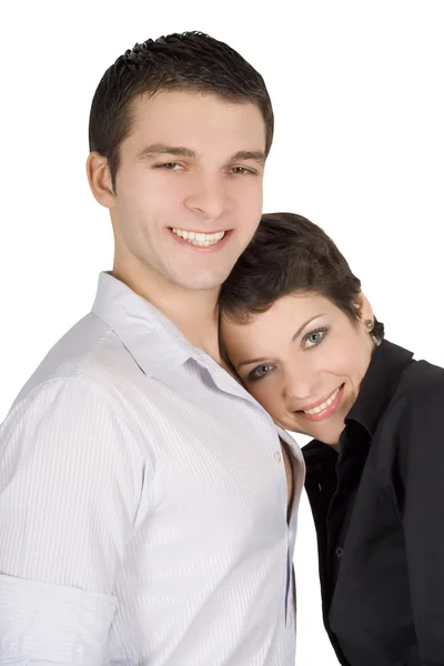 Sorrindo jovem casal apaixonado — Fotografia de Stock
