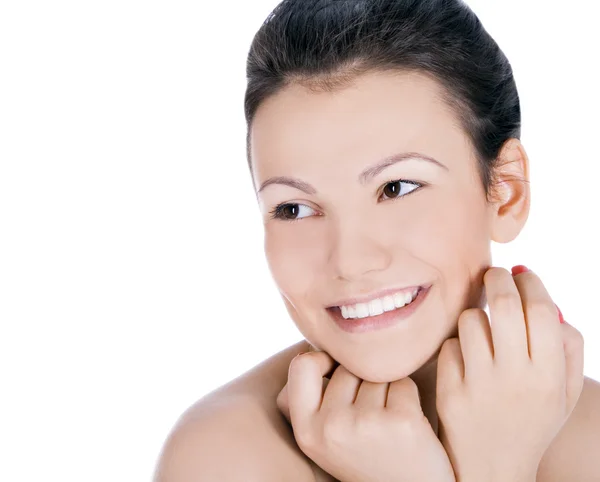 Brightly picture of smiling brunette — Stock Photo, Image
