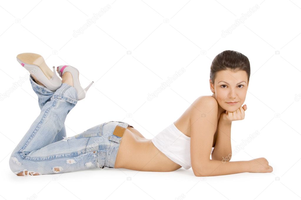 Lovely woman lying down