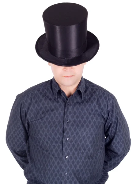 Jasne zdjęcia wesoły człowiek w top hat (cylindra) — Zdjęcie stockowe