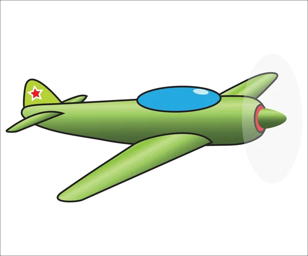 Avión verde — Vector de stock