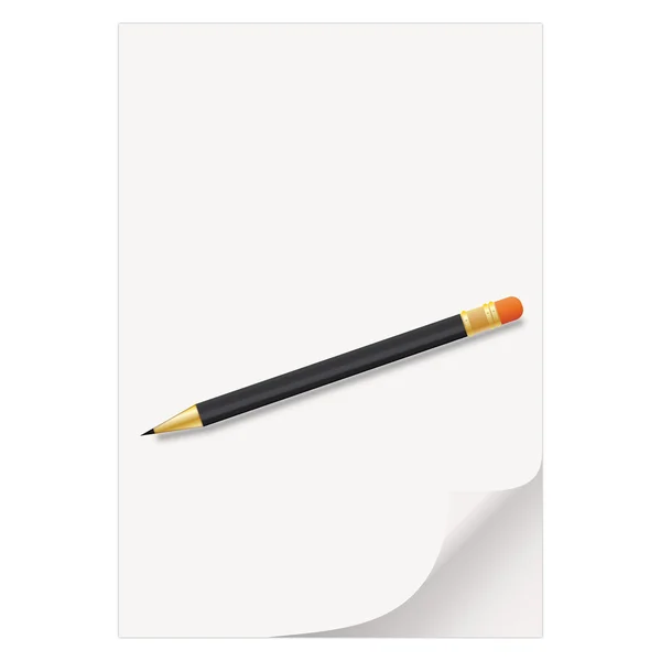 Foglio di carta e matita — Vettoriale Stock