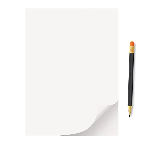 Papierbogen und Bleistift — Stockvektor