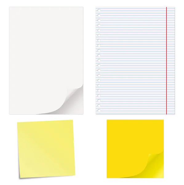 Ensemble de feuilles de papier — Image vectorielle